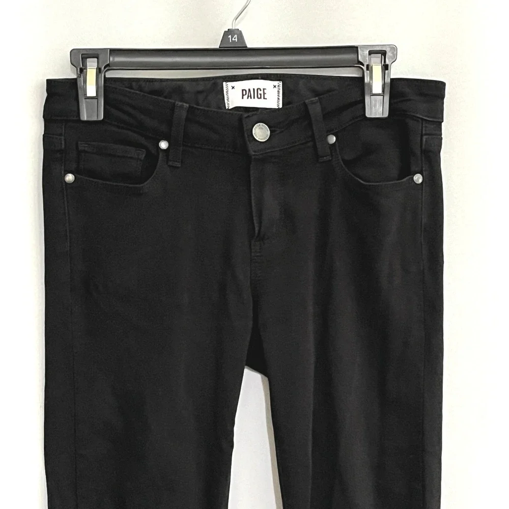 Paige Skyline Verdugo Ultra Skinny Jeans Size 26 Mid-Rise Black Stretch Denim